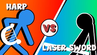 Supreme Duelist Stickman Animation: Harp vs Laser Sword