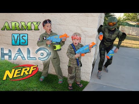 Nerf War: Army vs Halo