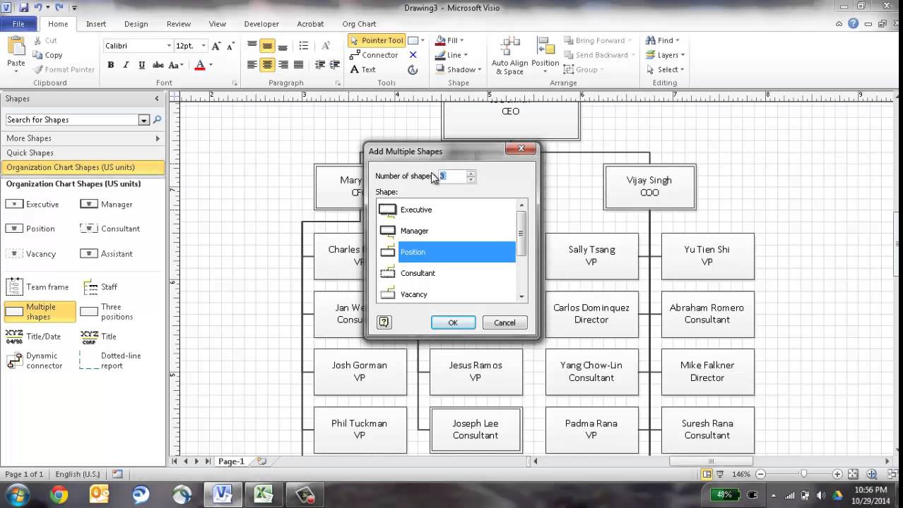 Visio Organization Chart Excel Template