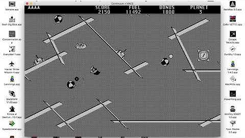 Continuum (1987) running on M.A.C.E. (9 first planets, demo and planet editor - with sound)