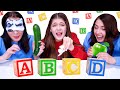 ASMR Alphabet Food Challenge By LiLiBu | Eating Sounds