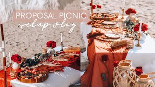 BEACH PICNIC PROPOSAL VLOG | setting up a luxury picnic