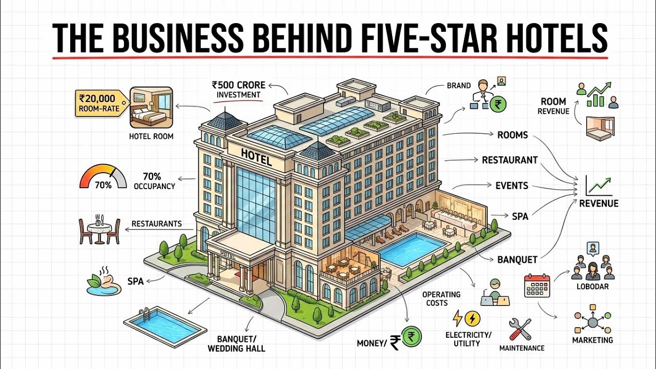 How Five-Star Hotels Make Money | The Business Behind Luxury Hotels | The Business Vault: video thumbnail