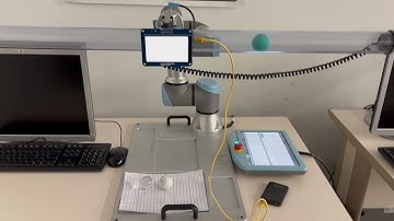 ball and beam + ur3  robot + reinforcement learning + arduino giga + giga display + time of flight