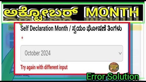 Yuva Nidhi Monthly Self Declaration Error Solution|Try again with different input |YUVANIDHI |Train