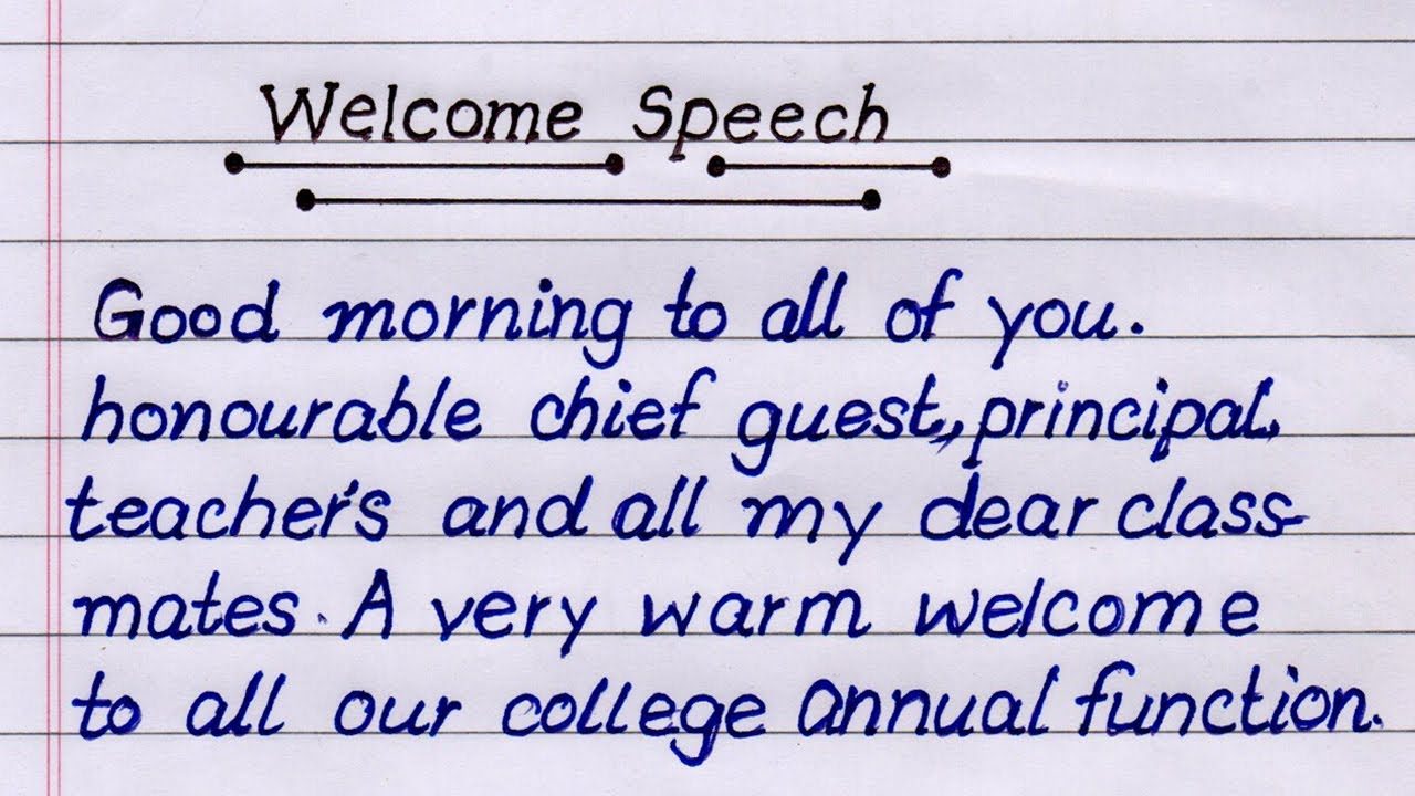 how to write welcome speech for school