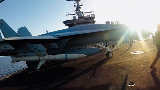 Navy Jet with Missiles getting ready to Launch