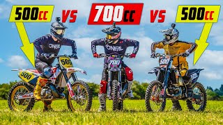 700cc 2 Stroke vs 500cc Dirt Bikes | DRAG RACE!