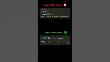 Python Junior vs Senior: Factorial Calculation Approaches  Code Comparison #Python #CodingTips