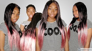 How to: DIY Straight Ombre Crochet Wig Using Braid Extension / No Closure Wig