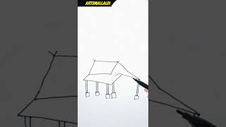 cara menggambar rumah adat Sunda ( Jawa barat. #viral #art #drawing  #shorts #short #trending