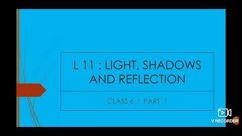 Light, Shadows and Reflection | Class 6 | Chapter 11 |