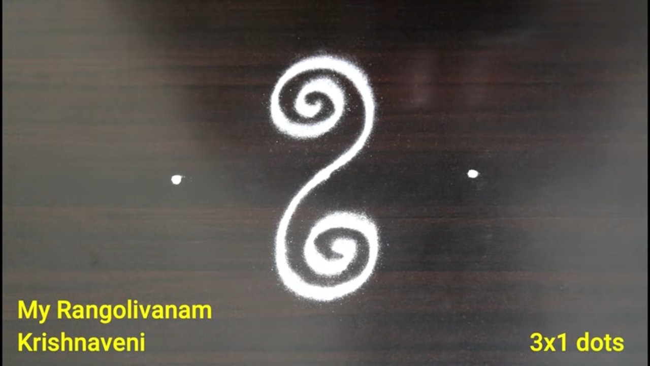 Easy Small Rangoli🌹3x1 dots🌹Simple Daily Muggulu🌹My Rangolivanam ...