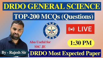 DRDO CEPTAM-10 GENERAL SCIENCE 2022 | TOP 200 MCQs | DRDO CEPTAM-10 Expected Paper