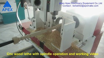 Cnc wood lathe with spindle operation and working video