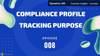 How to set Compliance Profile - Tracking Purpose