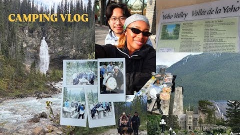 my first time camping 🏕️, waterfall hike in BC, cooking steak in the mountains, Banff