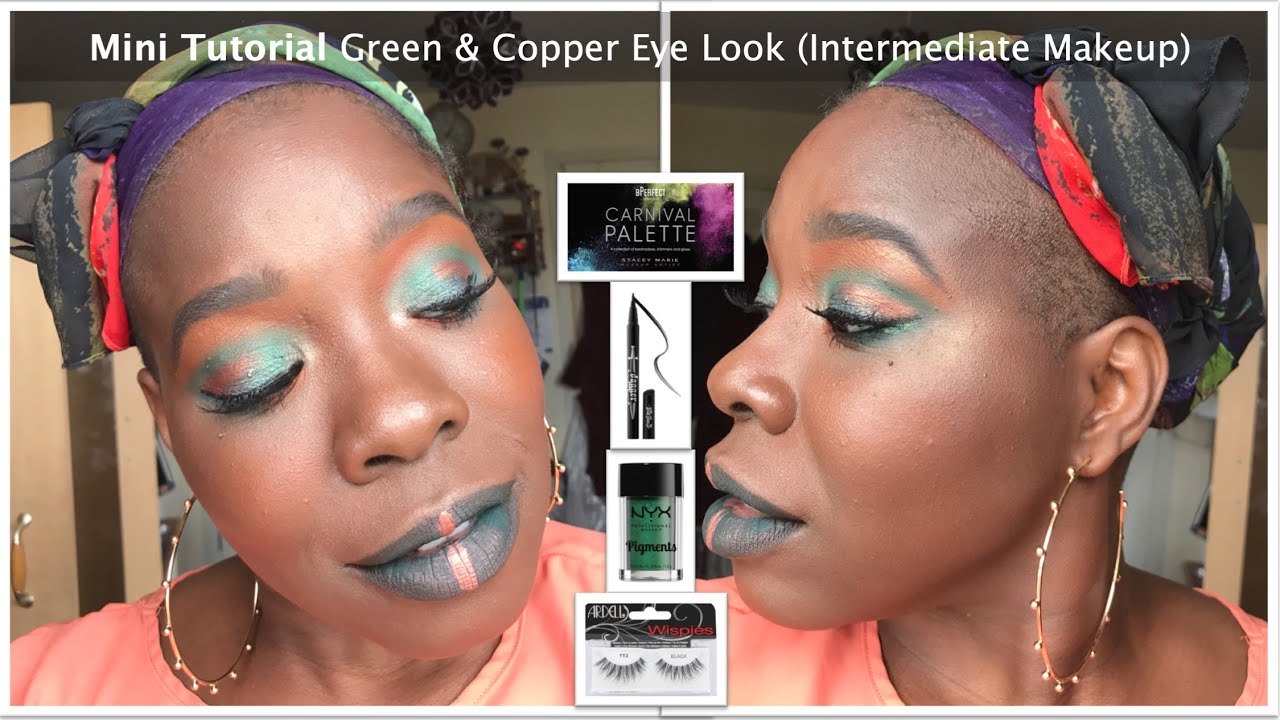 Mini Tutorial Green & Copper Eye Look (Intermediate Makeup) YouTube