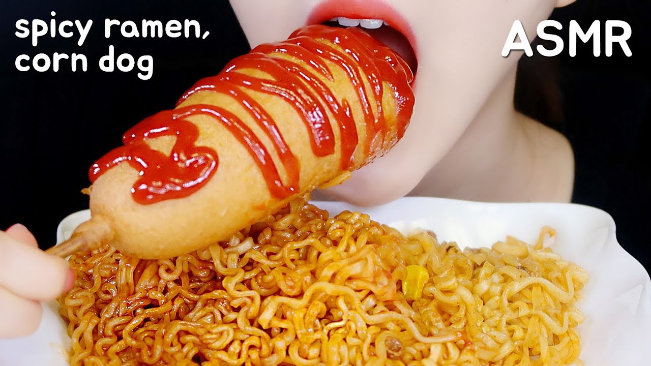 BULDAK SPAGHETTI ASMR CORN DOG ASMR SPICY NOODLES ASMR SAMYANG RAMEN