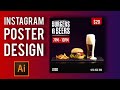 Instagram Poster Design Illustrator CC | Simple Social Media Banner Design (2020)