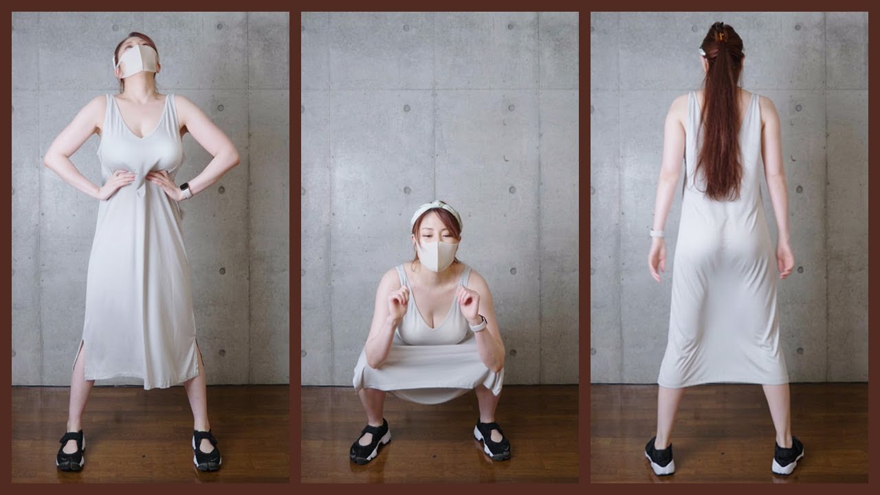 ワンピースでスクワット150回 筋トレ One Piece Dress Squat Home Workout 레깅스 여자 홈 트레이닝 ワンピースの名言 名場面から学びと気づきを