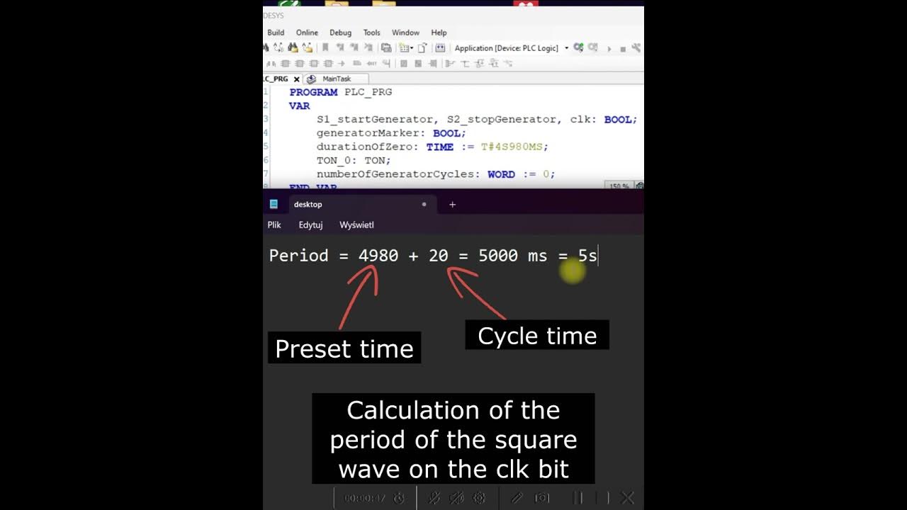 Pulse generator on one timer TON CoDeSys pulsegenerator ton YouTube