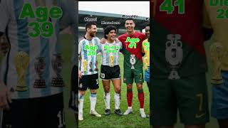 Who is GOAT?🐐 | Messi 🇦🇷, Pelé 🇧🇷,Ronaldo 🇧🇷 & Maradona 🇦🇷 | Age & International Trophies