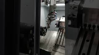 CK46 CNC lathe machine with robot loader #cnc #machine #cncsoftware #lathemachine #lathe #turning