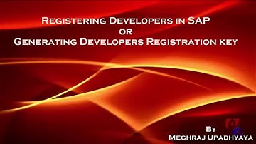 How to register a Developers or generate Developer Key in SAP?
