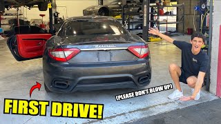 Our Blown Motor FLOODED Maserati Is Alive! First Test Drive!