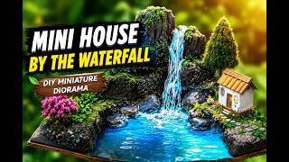 The Most Beautiful Tiny House Beside a Waterfall #DIY Miniature