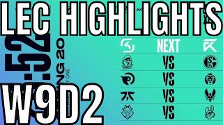 LEC Highlights ALL GAMES Week 9 Day 2 Spring 2020 League of Legends EULEC