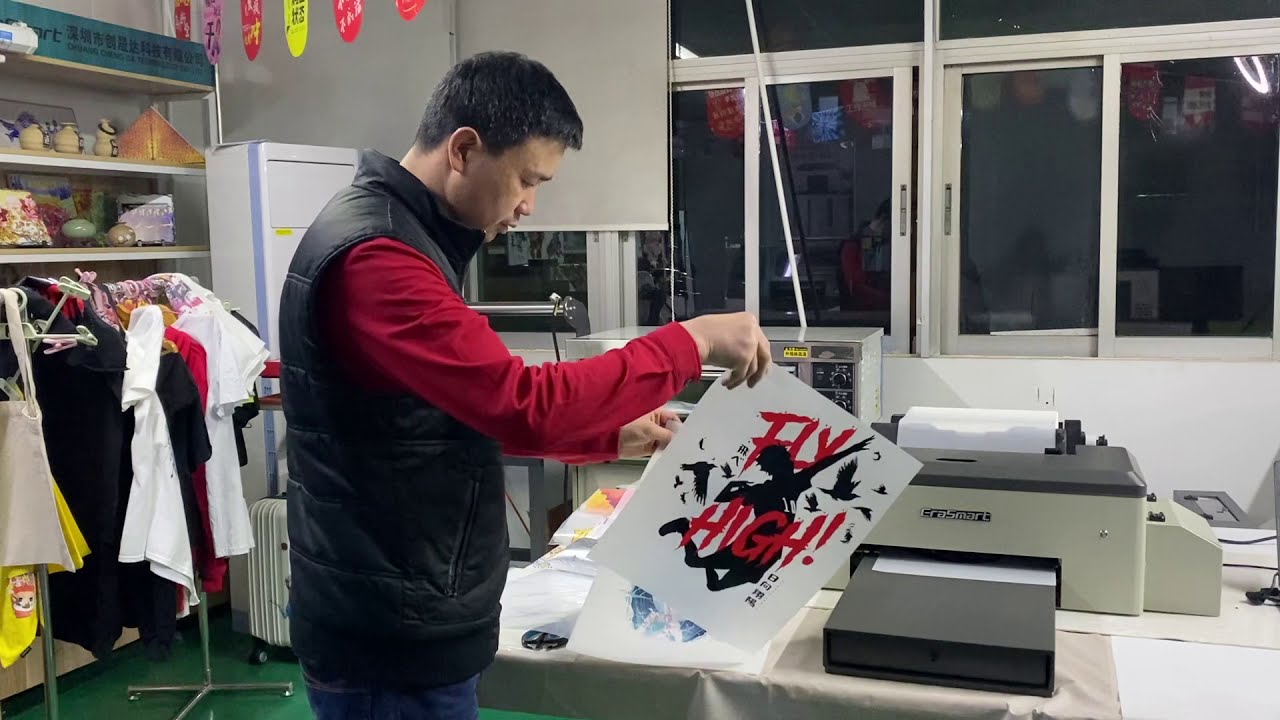 A3 dtf printer without the trouble of film feeding Erasmart newest upgraded pet film printer