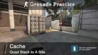 Grenade Practice : Cache Flashbang - Quad Stack to A Site