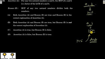 Assertion (A): For any two natural numbers a and b, the HCF of a and b is a factor of the LCM of a a