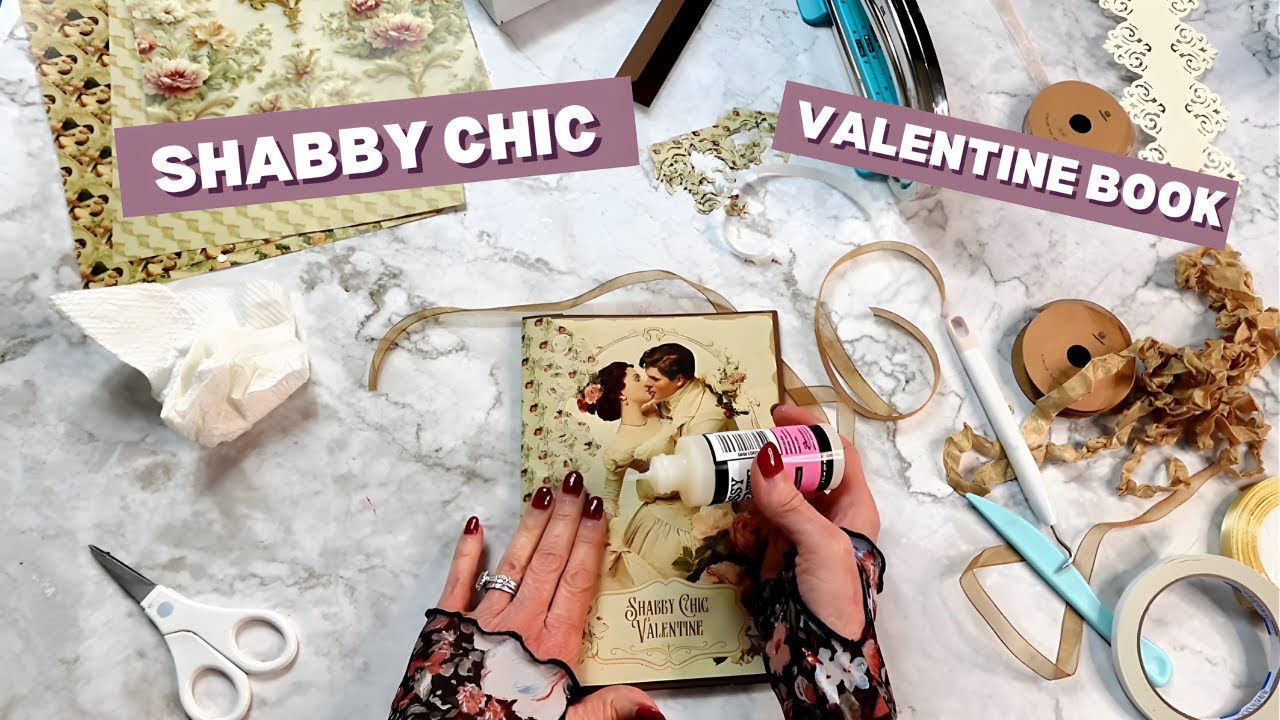 Vintage Romance Shabby Chic Valentine Lay Flat Mini Album | How To Tutorial