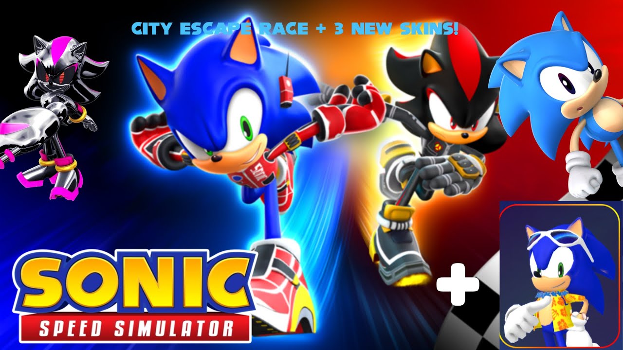 City Escape Race + 3 new skins! [Sonic Speed Simulator Reborn] - YouTube