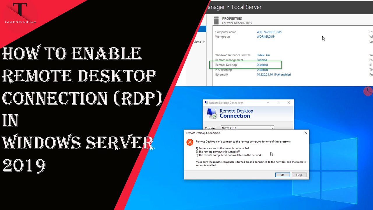 how to rdp to server