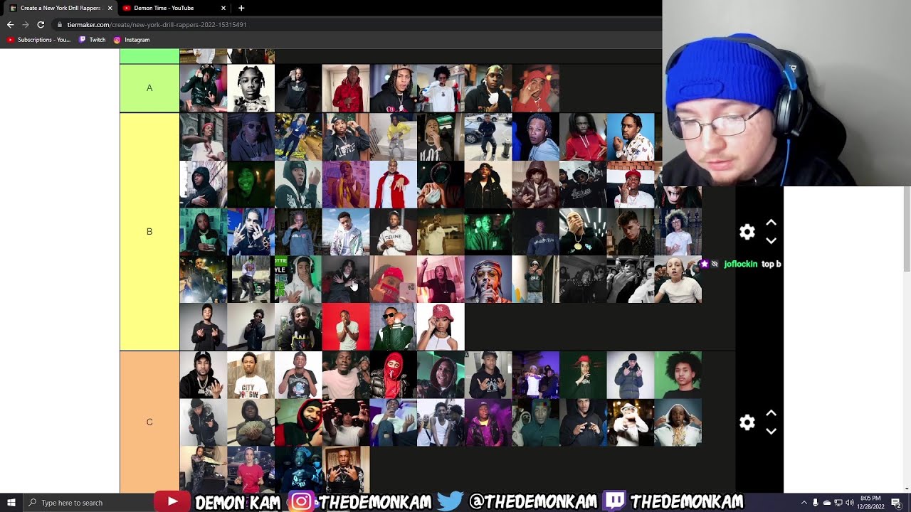 Demon Kam MAKES His 2022 NY Drill Rapper TIER LIST!!