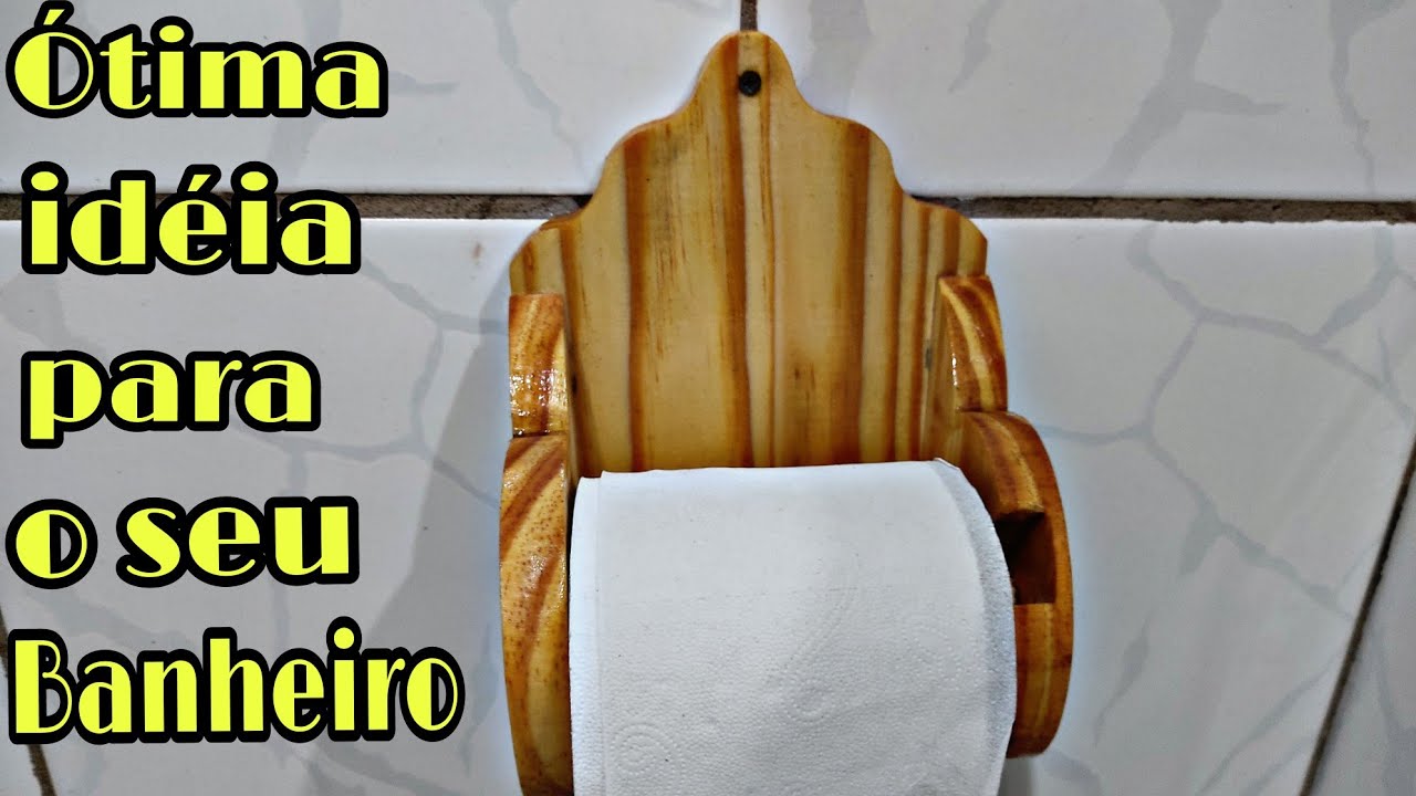 SUPORTE DE PAPEL HIGIÊNICO EM MADEIRA