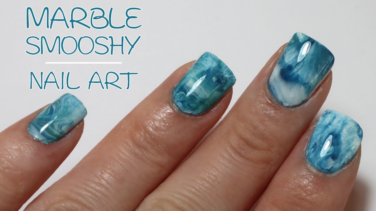 wallpapers Turquoise Marble Nail Designs blue marble smooshy nail art