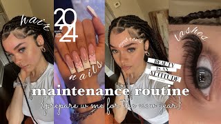 monthly maintenance routine💄|| preparing for the new year {lashes, brows, hair, nails}