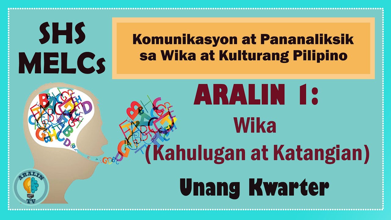 Aralin 1 Wika mga kahulugan at mga katangian SHS Grade 11 MELCs Part 1