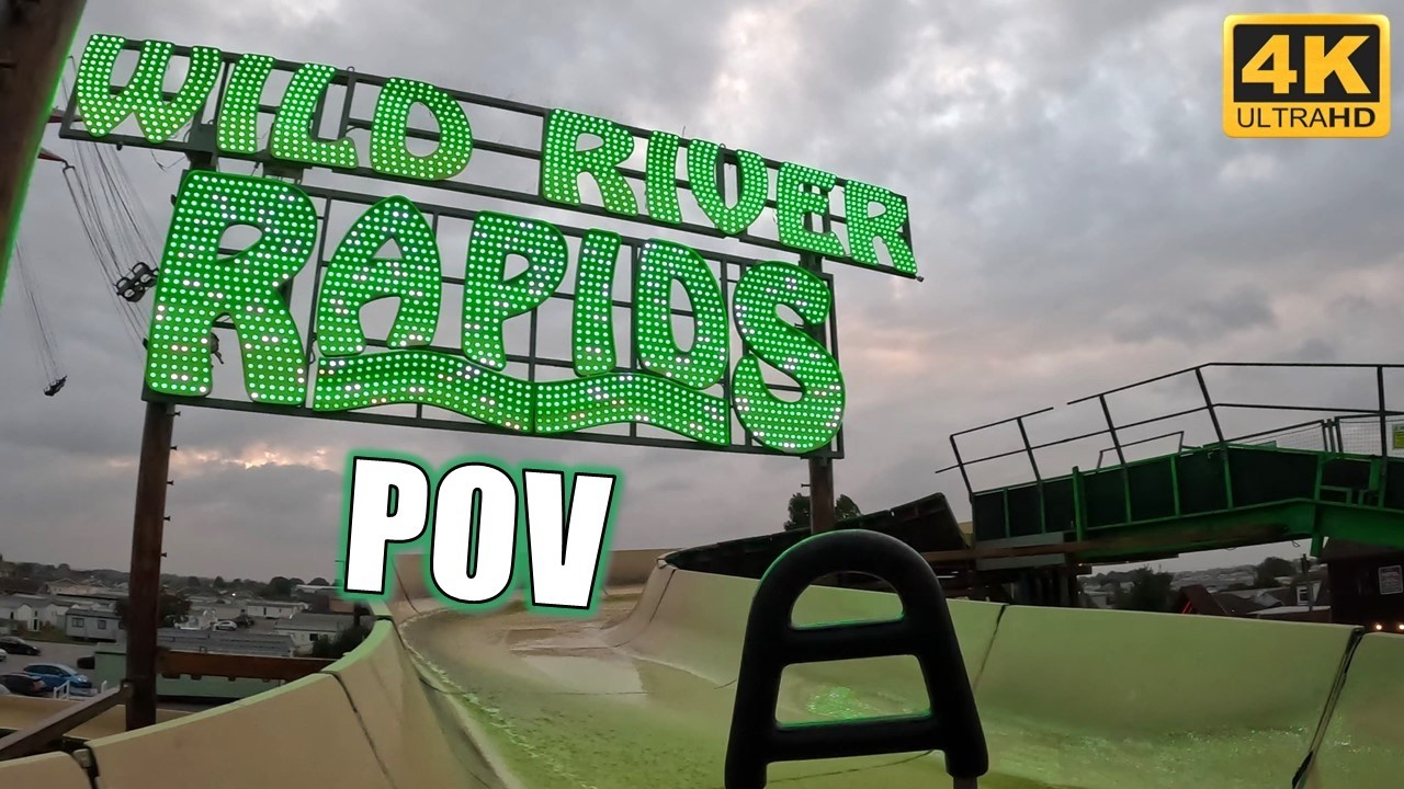 Wild River Rapids POV (4K 60FPS), Fantasy Island River Rapids with Green Water | Non-Copyright