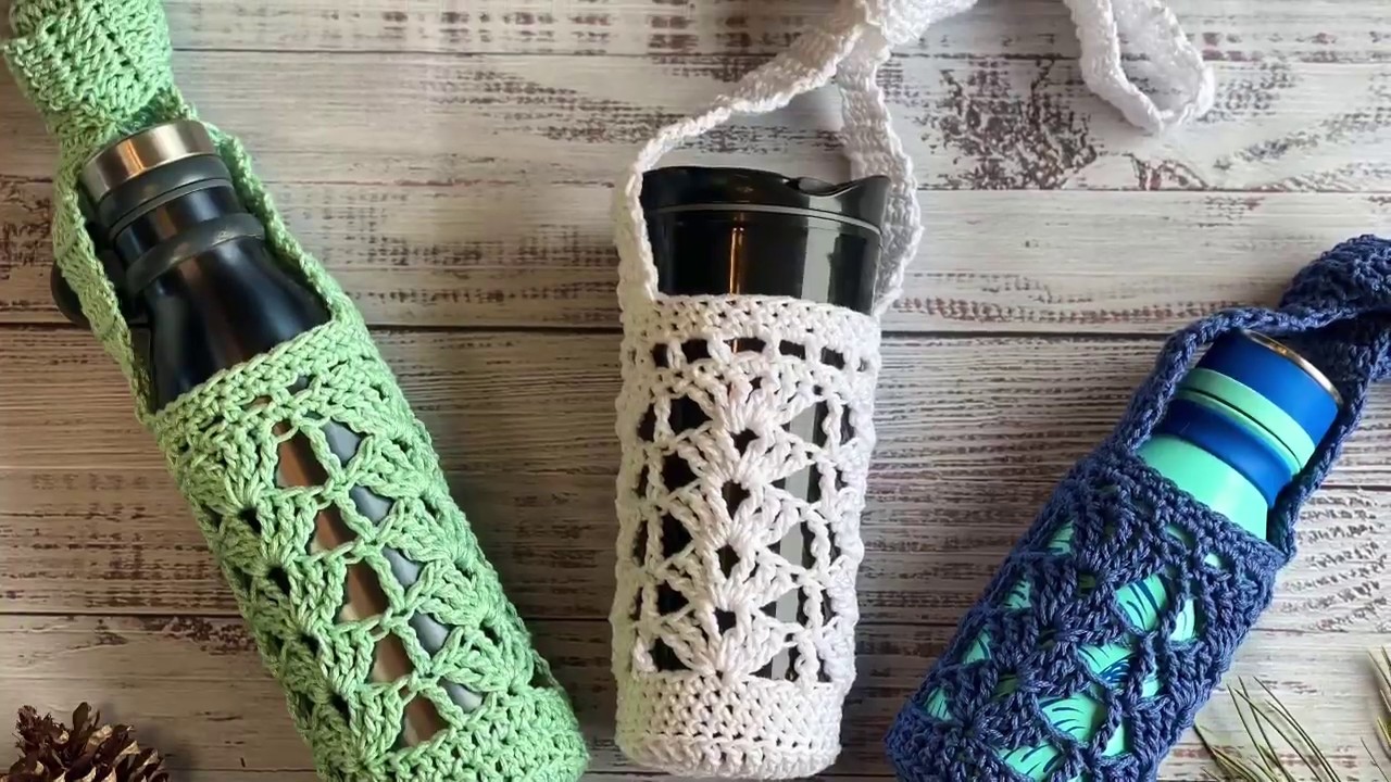 Crochet Bottle Holder Pattern Water Bottle Holder Crochet 