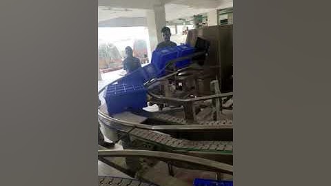 Receive Milk Crate on Flat Top Chain Conveyor from Crate Washing Machine by Excel Conveyors