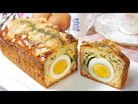 ホットケーキミックスで作るゆで卵のチーズパウンド ケークサレ Cake Sale Boiled Egg Pound Cake Made With Hot Cake Mix Stayhome Youtube