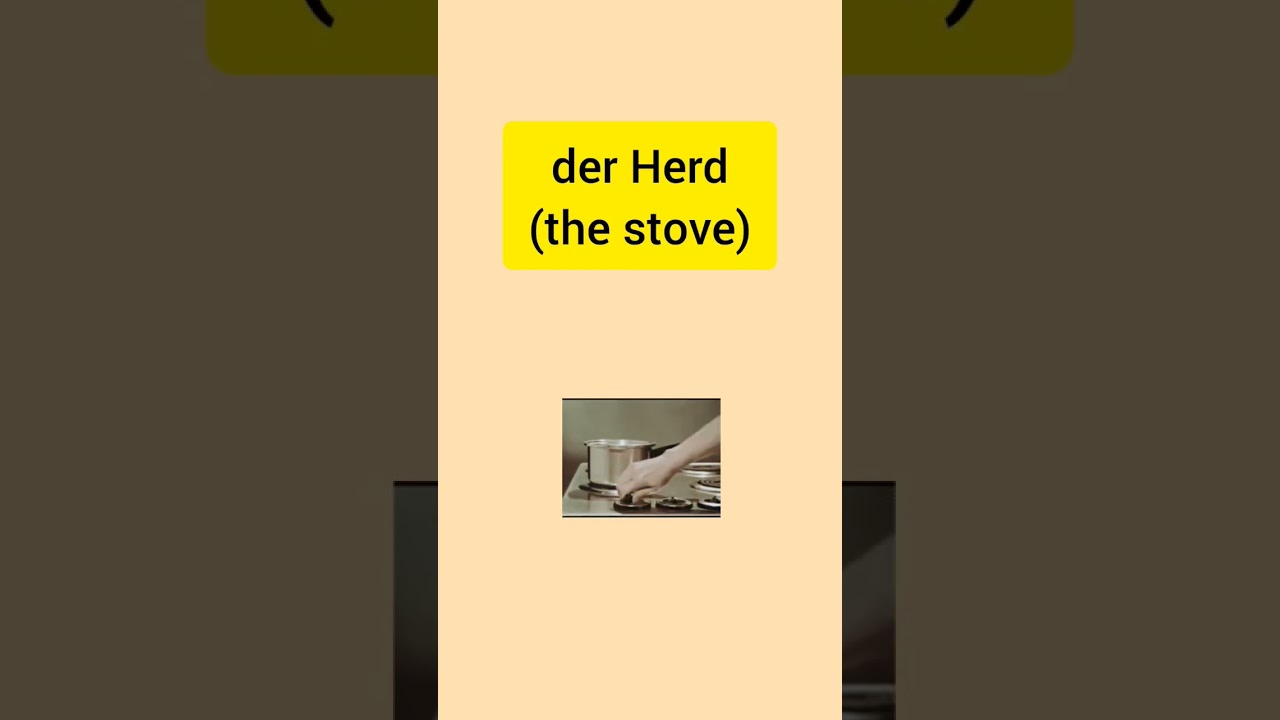 Vocabulary for the kitchen in German language 