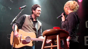 Blake Shelton and Miranda Lambert performing HOME at Blake's ACA After Party