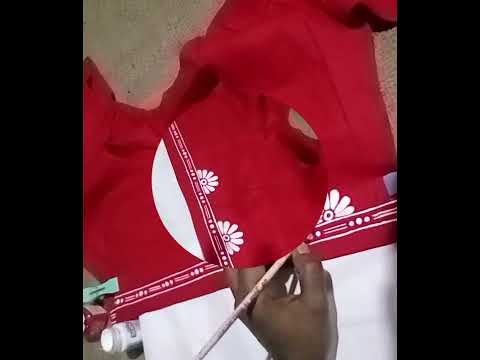 fabric art in blouse 🖌️🎨#art #shortsviral